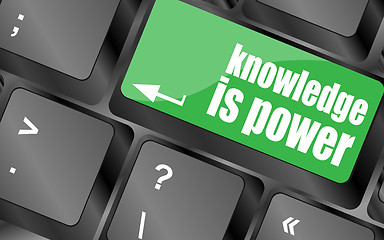 Image showing knowledge is power button on computer keyboard key