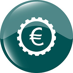 Image showing gear (cog) web icon on cloud with euro eur money sign