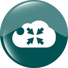 Image showing abstract cloud icon. full screen upload button. Load symbol. Round button