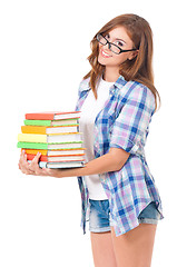 Image showing Happy girl with book