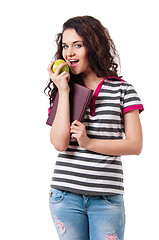 Image showing Girl with apple