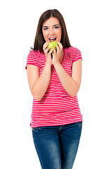 Image showing Girl with apple