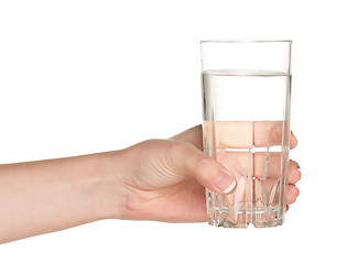 Image showing Hand with glass of water