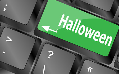 Image showing Halloween key on computer vector keyboard