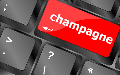 Image showing champagne button on computer pc keyboard key