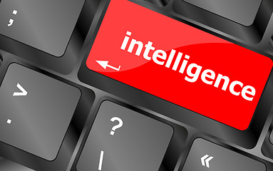 Image showing Close up view on conceptual keyboard - intelligence