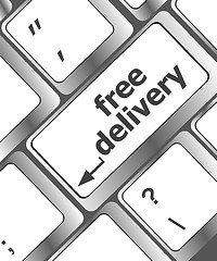 Image showing free delivery key on laptop keyboard keys