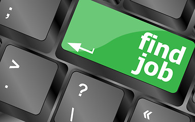 Image showing Searching for job on the internet. Jobs button on computer keyboard