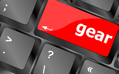 Image showing gear button on computer pc keyboard key