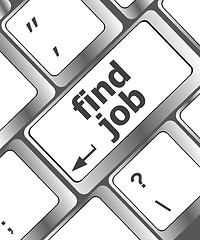 Image showing Searching for job on the internet. Jobs button on computer keyboard