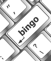 Image showing bingo button on computer keyboard keys