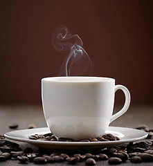 Image showing steaming coffee cup