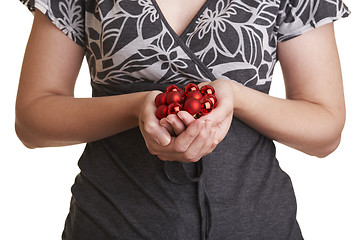 Image showing girl with christmas decorations