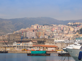 Image showing View of Genoa Italy from the sea