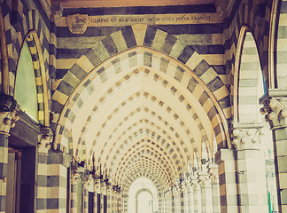 Image showing Retro look Via XX Settembre colonnade in Genoa