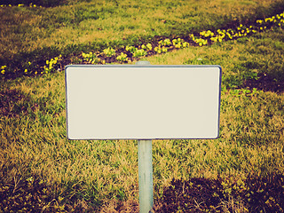 Image showing Retro look Blank sign