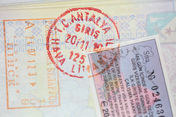 Image showing visa stamps 