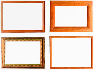 Image showing Vintage Photo Frame, Wood Plated, White Background.