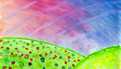 Image showing Watercolor Field