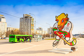 Image showing Volat, the official mascot of the 2014 IIHF World Championship, 