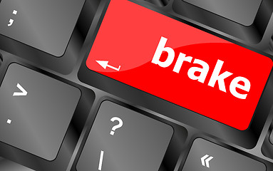 Image showing brake button on computer pc keyboard key