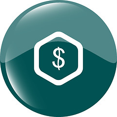 Image showing web icon cloud with dollars money sign