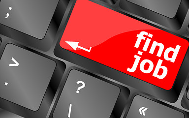 Image showing Searching for job on the internet. Jobs button on computer keyboard