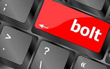 Image showing bolt word on keyboard key, notebook computer button