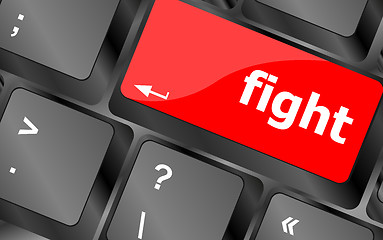 Image showing fight button on computer pc keyboard key