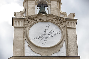 Image showing sundial on the clock tower 