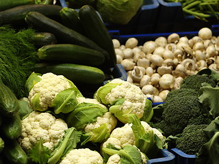 Image showing vegetables and mushrooms