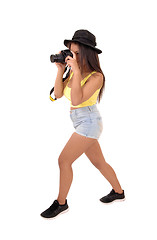 Image showing Girl taking pictures.