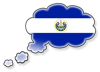 Image showing Flag in the cloud, isolated on white background