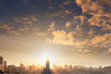 Image showing View of Benidorm on sunset