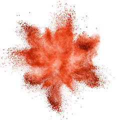 Image showing Red powder explosion isolated on white