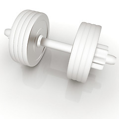 Image showing Metall dumbbells on a white background