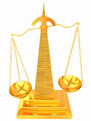 Image showing Gold scales of justice