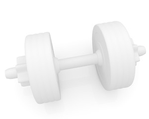 Image showing White dumbbells on a white background