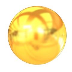 Image showing Gold Ball 3d render 