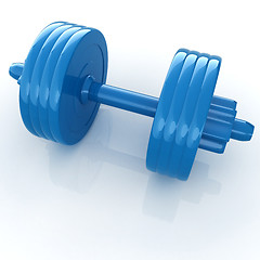 Image showing Colorful dumbbells on a white background