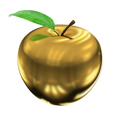 Image showing Gold apple isolated on white background. Series: Golden apple un