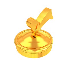 Image showing illustration of gold checkmark on isolated background 