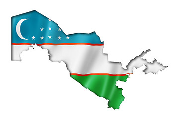 Image showing Uzbekistan flag map