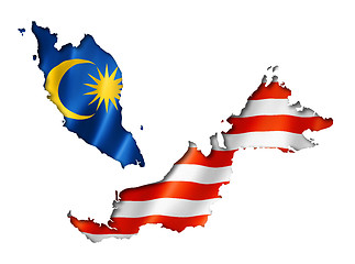 Image showing Malaysian flag map