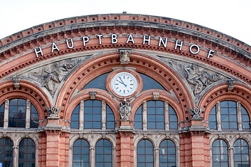 Image showing big german railway station facade