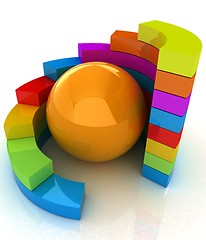 Image showing Abstract colorful structure with ball in the center 