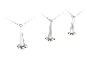 Image showing Wind turbine isolated on white 