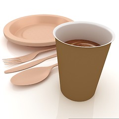 Image showing Fast-food disposable tableware