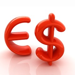 Image showing Euro and dollar sign