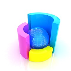 Image showing Abstract colorful structure with ball in the center 